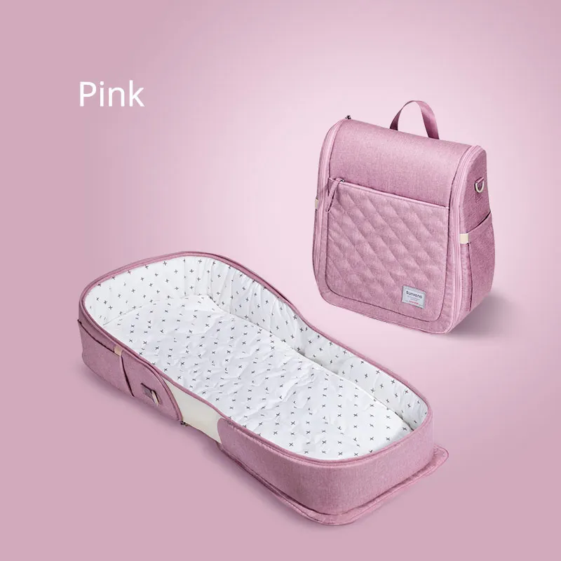 pink SUNVENO детская переносная Кровать Сумка Складная новорожденная дорожная кроватка переноска гнездо пеленка для кровати сумка кровать для ребенка 0-6 м - Цвет: pink
