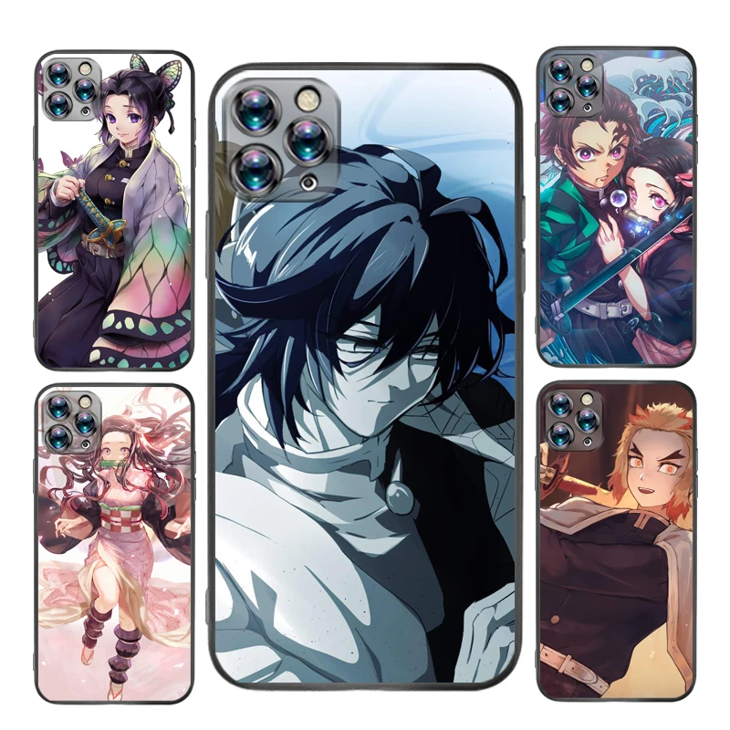 

Anime Demon Slayer Kimetsu No Yaiba Phone Case For iPhone X XS XR MAX Luxury Brand Cellphone Mobilephone Cute Kawaii Lifeproof
