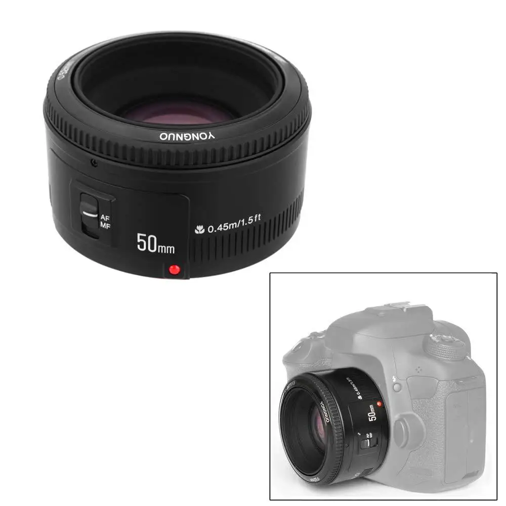 YONGNUO YN50mm F1.8 EF EOS 50 мм AF MF объектив камеры с большой апертурой в черном цвете для Canon