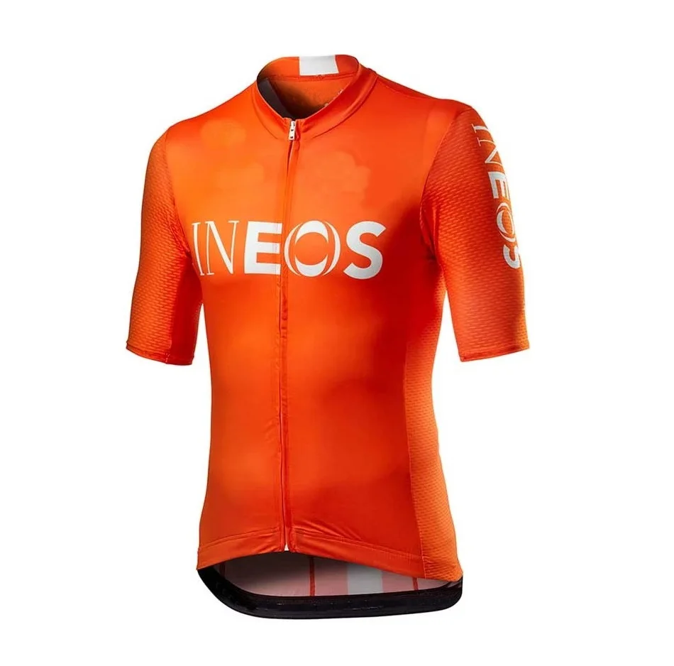 2020 футболка велосипедная INEOS Pro командная оранжевая Мужская одежда для