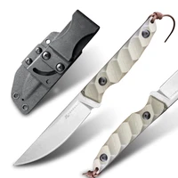 dc53 steel fixed blade 61hrc high hardness straight knife tactical g10 survival knife kydex sheath edc outdoor hunting tool