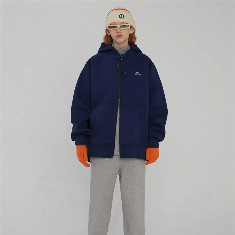 

Пуловер большого размера на молнии для мужчин и женщин, двусторонняя свободная толстовка с надписью Adererror, 1:1