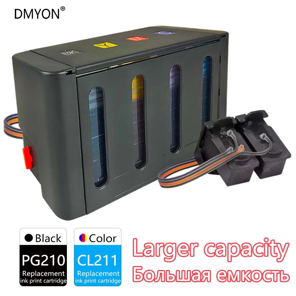 Чернила DMYON совместимые с Canon PG210 CL211 CISS насыпью для принтера IP2700 IP2702 MP240 MP250 MP260 MP270