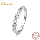 Обручальное кольцо BONLAVIE из серебра 925 пробы в форме сердца, круглой огранки, с кристаллом из фианита, для женщин, невесты