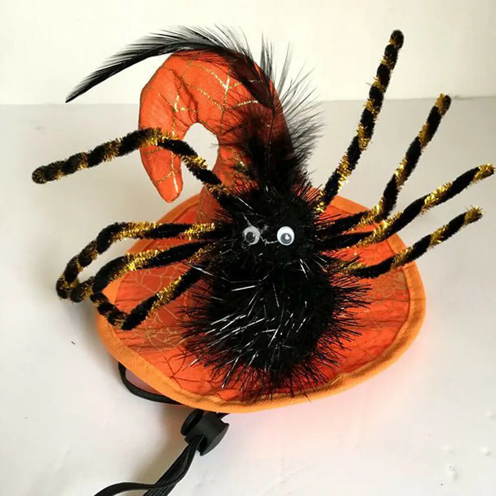 Костюмы для домашних животных на Хэллоуин паук шляпа-собака кошка ведьма