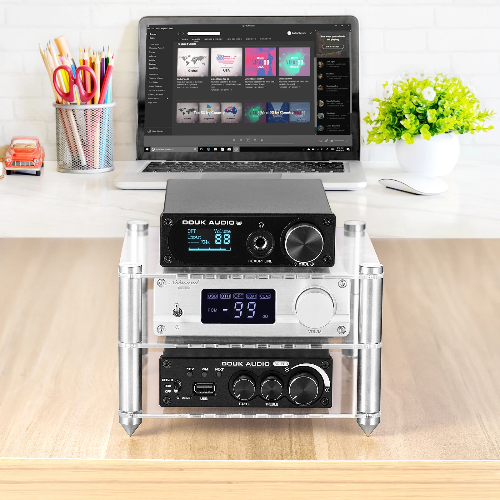 Усилитель звука Douk/предусилитель/ЦАП акриловая стойка для крепления на стойке