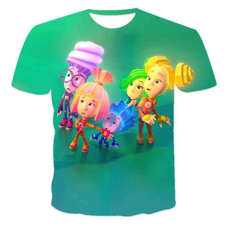 

Movie Anime Cartoon Pattern Spring/Summer BoysGirls3DPrinting Short SleeveT-ShirtO-Neck GirlsBoysHip HopTrendAnimeCartoon 4T-14T