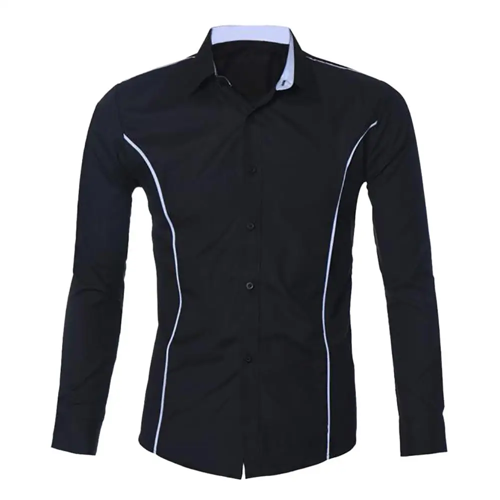 G Рубашка Chemise Homme, с длинным рукавом, на пуговицах, лето, осень, мужская повседневная одежда, облегающая, на каждый день, для мужчин, s, модные футболки, однотонный, хлопок, для пляжа C - Цвет: G