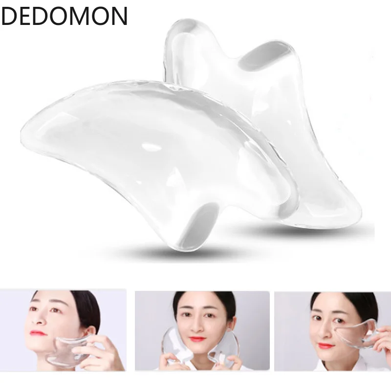 Хрустальная соскабливающая доска для лица Guasha Массажная тонкая V Форма гуаша