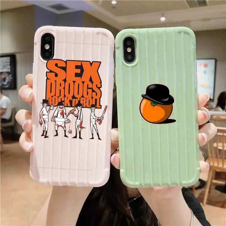 Чехол для IPhone 11 Pro Max X XS MAX 8 7 6S Plus с заводной оранжевой текстурой на колесиках |