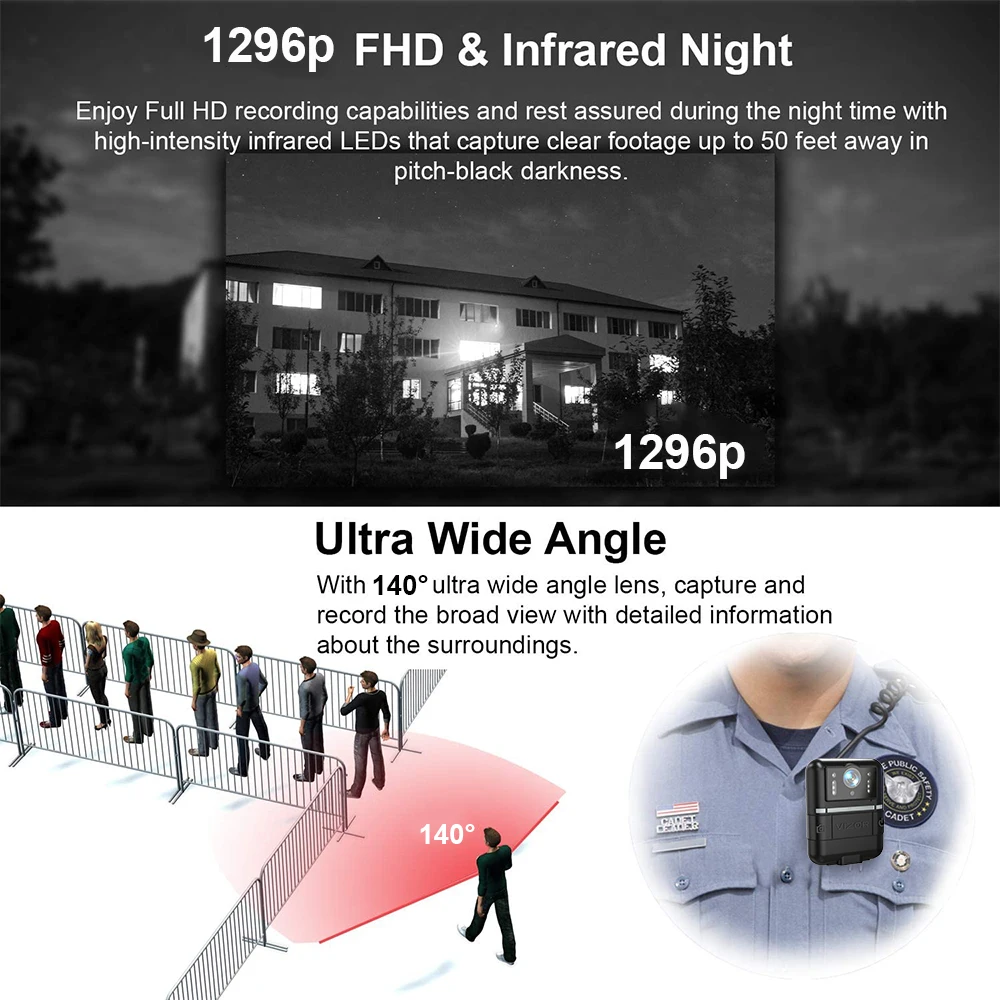 للبيع N11-B كاميرا يتم ارتداؤها على الجسم HD 1296P DVR فيديو كاميرا الأمن الأشعة تحت الحمراء للرؤية الليلية يمكن ارتداؤها كاميرات الفيديو الصغيرة كاميرا ...