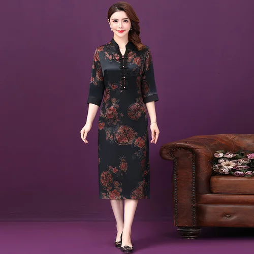 2021 летнее благородное темпераментное платье для матери с пятиминутным рукавом