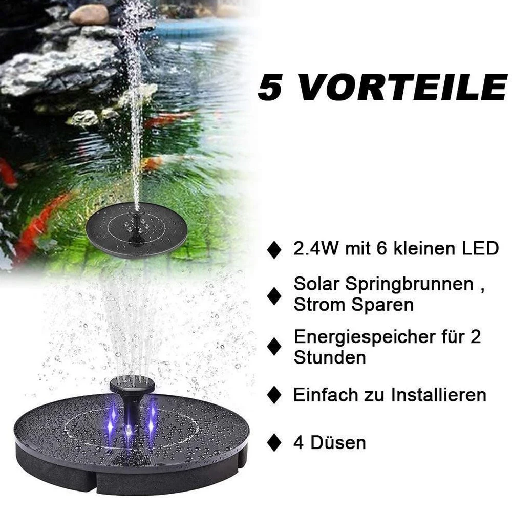 

2.4W Solar Fountain LED Mini Waterproof Water Storage Panel Garden Pond Outdoor
