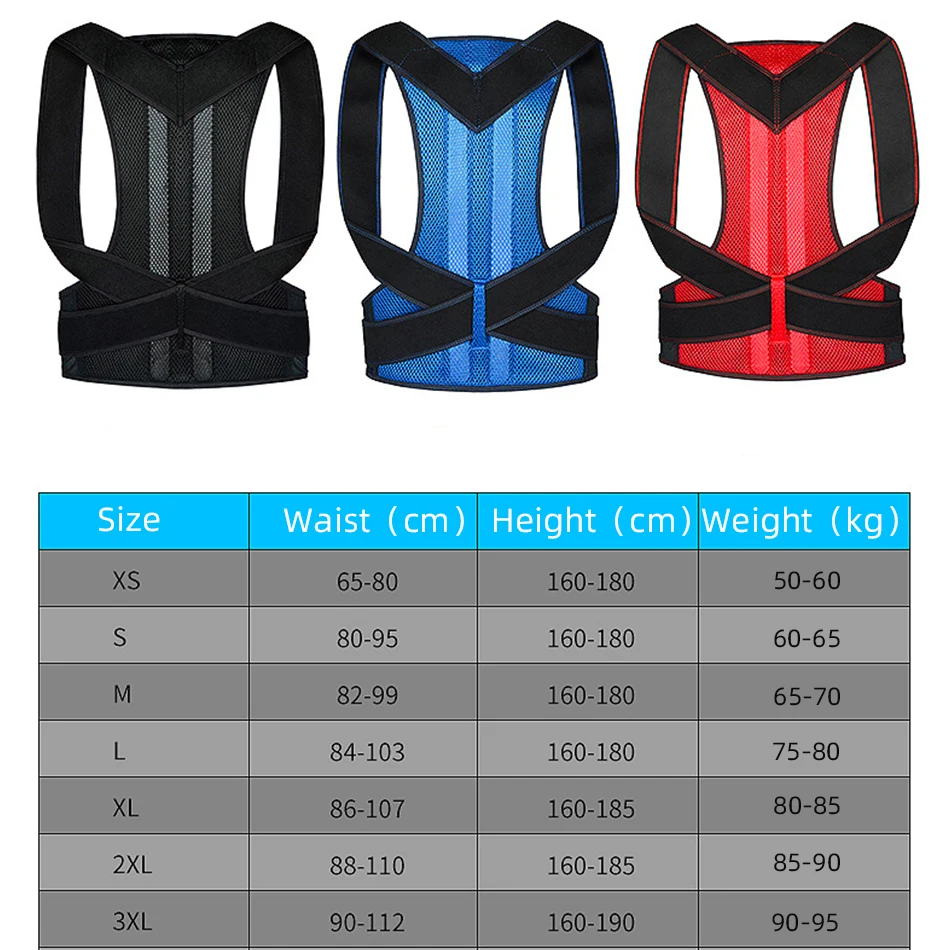 

CANFU Adjustable Adult Back Spine Posture Corrector Humpback Pain Back Support Brace Shoulder Belt Posture Correction