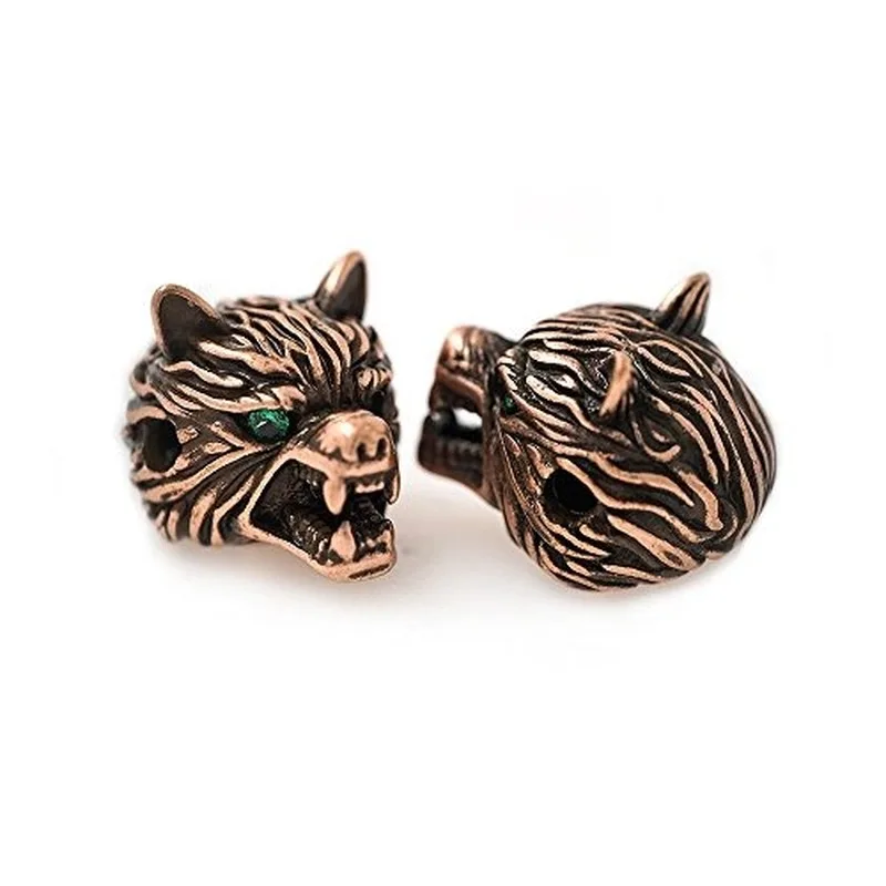 Magic fish Cubic Micro Pave CZ Bead Southbeat bronze wolf head men's bracelet jewelry beads DIY 11 X14 mm paracord | Украшения и