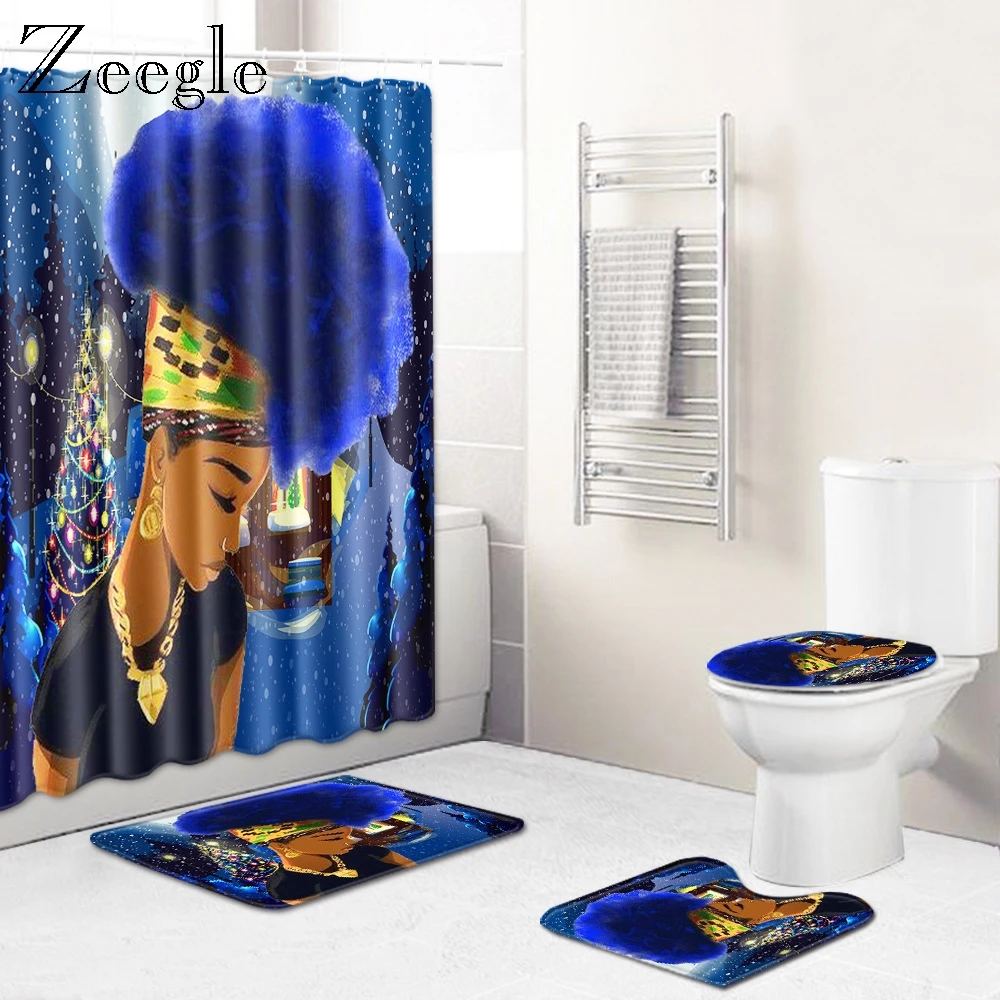 Zeegle 4 шт. Ванная комната коврик набор мультфильмый для ванной нескользящие