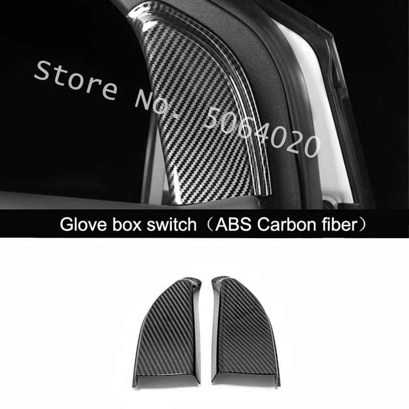 

For Ford Edge 2015 2016 2017 2018 - 2020 accessories ABS Carbon fiber Car interior A-pillar Speaker Loudspeaker Horn Cover Trim