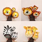 Воздушные шары для мальчиков, 1 шт., большой размер, Лев, тигр, обезьяна, корова, Зебра, жираф, Гелиевый шар, для дня рождения, украшения из фольги, игрушечный детский душ