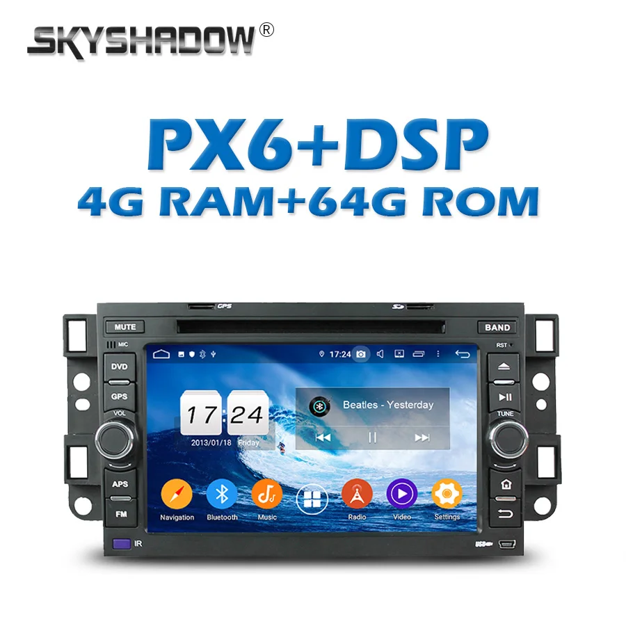 Автомобильный DVD-плеер PX6 IPS DSP Android 9 0 4 Гб + 64 ГБ Wi-Fi Bluetooth 5 RDS радио GPS карта для Chevrolet