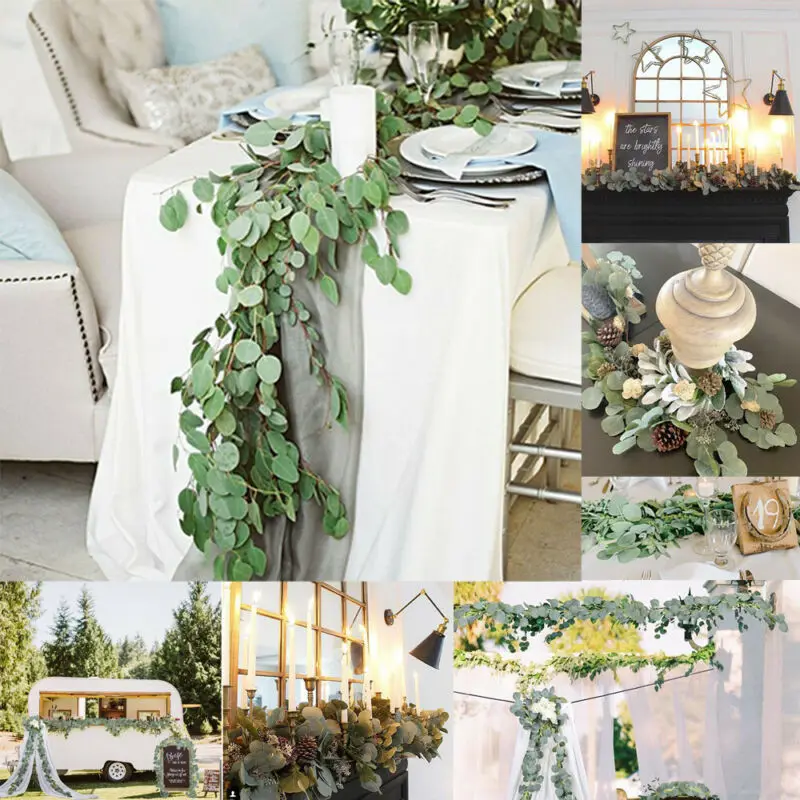 Искусственные растения-гирлянды в виде листьев 2 м лоза ротанга эвкалипт ивовые