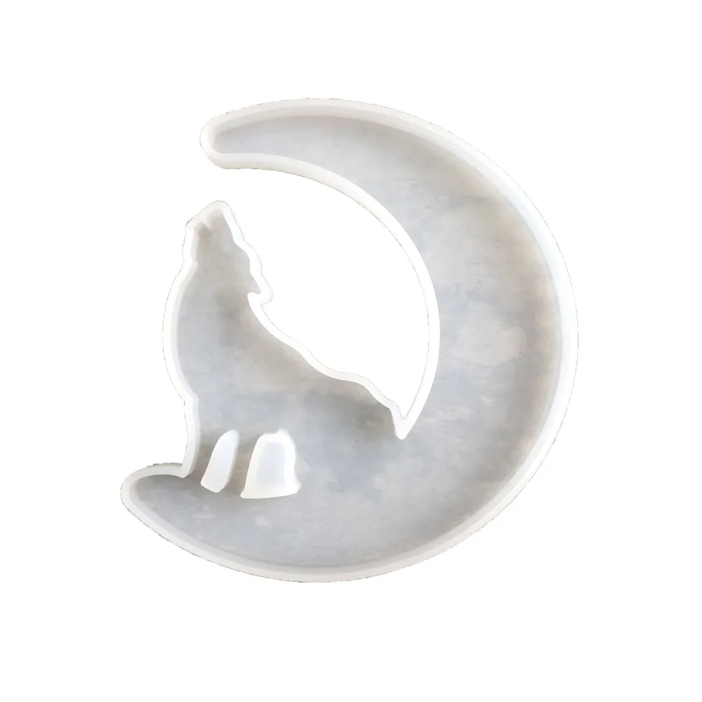 Силиконовые формы из эпоксидной смолы ресцент форма в виде Луны волка кота