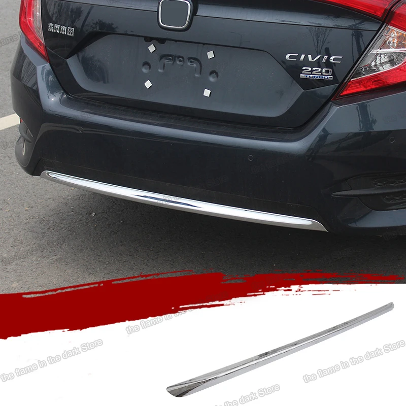 

type r Auto Styling Abs Car Rear Bumper Trims Chrome for Honda Civic 2016 2017 2018 2019 2020 2021 10 X Accessories Part