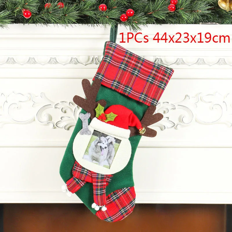 Рождественские чулки, носки, кошка, собака, лось, Navidad, год, мешок для конфет Рождество, украшения, рождественские елки, вечерние подарочные сумки для детей