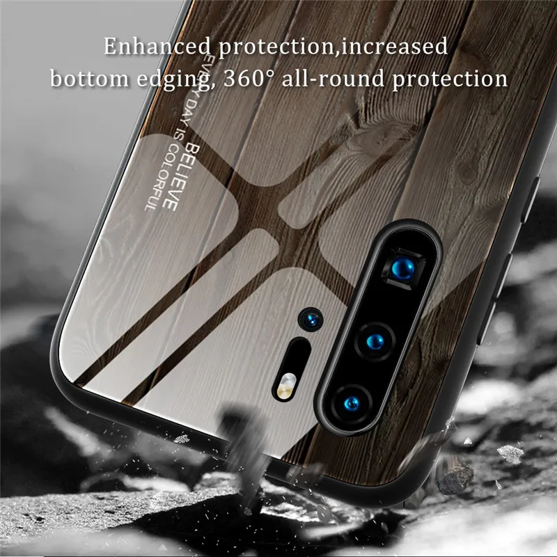Чехол для телефона из закаленного стекла с деревянным покрытием Huawei Honor 10i 20i 10 20