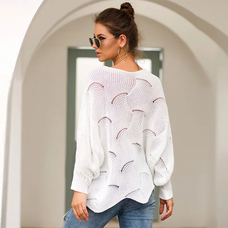 Женская свободная теплая накидка пончо повседневные Мягкие пуловеры с рукавами