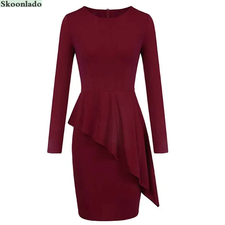 

newest famous brand design women dress office elegant lady dress spring sleeve lady working clothes formal classy design dresses