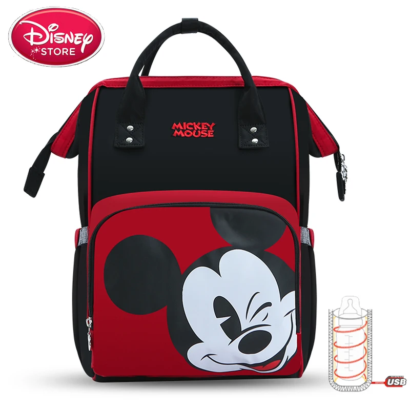 Mickey Сумки для мам Дисней для ухода за ребенком, сумка для подгузников для мам, большая дорожная сумка для мам, настоящий рюкзак для путешествий с Микки Маусом Дисней - Цвет: Mickey