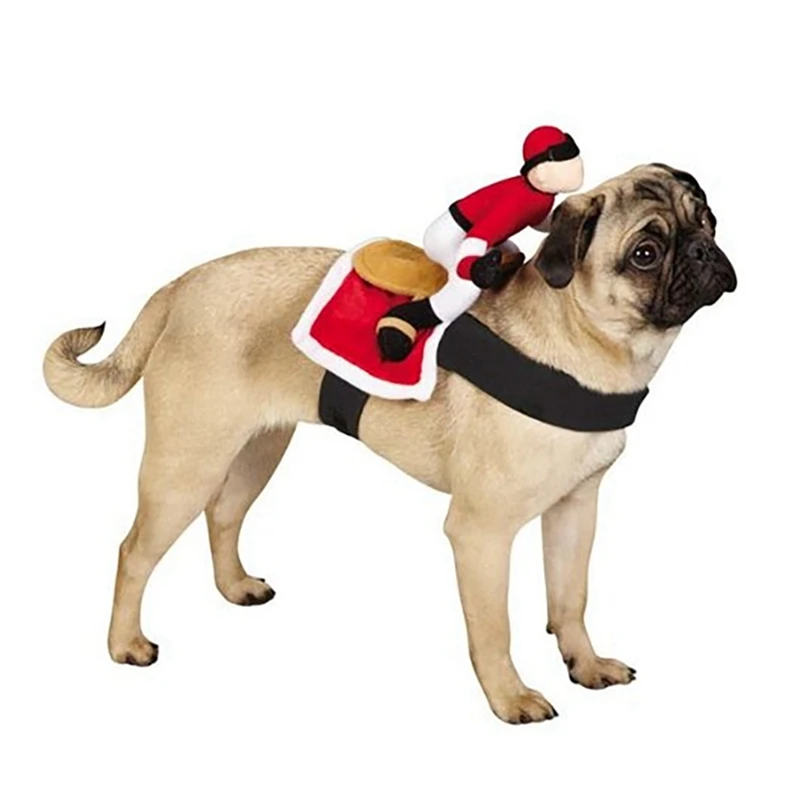 Dog Costumes Funny Riding Kitten Puppy Xmas Party Cosplay Dressing Accessories Christmas Elegant Temperament Charming And Gener | Дом и сад