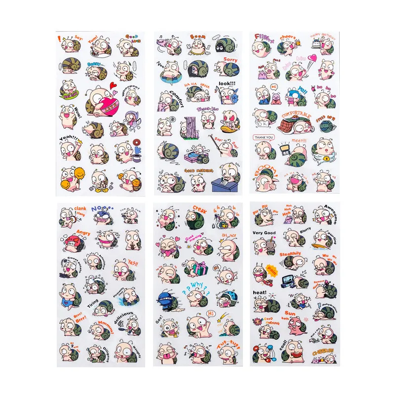 

6Pcs/Pack Cute Cartoon Washi Hand Account Diary Sticker Stationery Scrapbooking Photo Ablums Girls DIY Decorative Craft Supplies