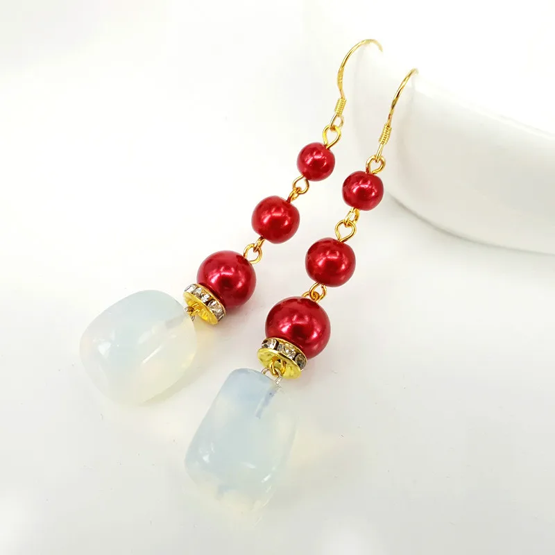 Женские Гламурные серьги с натуральными драгоценными камнями популярные