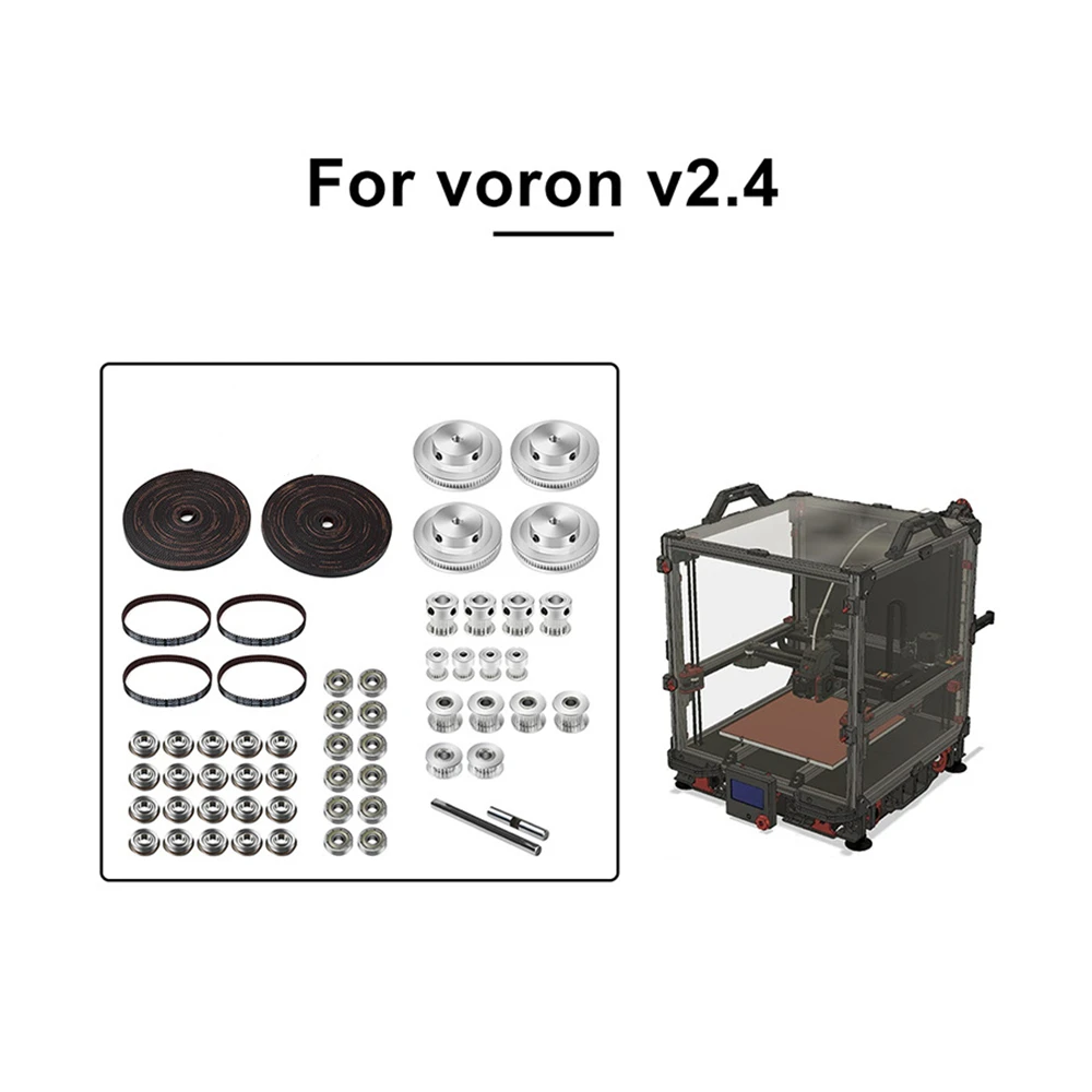 VORON 2.4 Set GT2 LL-2GT RF Open Timing Belt 2GT 16T 80T 20T Tooth Pulley 188-2GT Shaft Bearing 625 F695 2RS Motion Parts