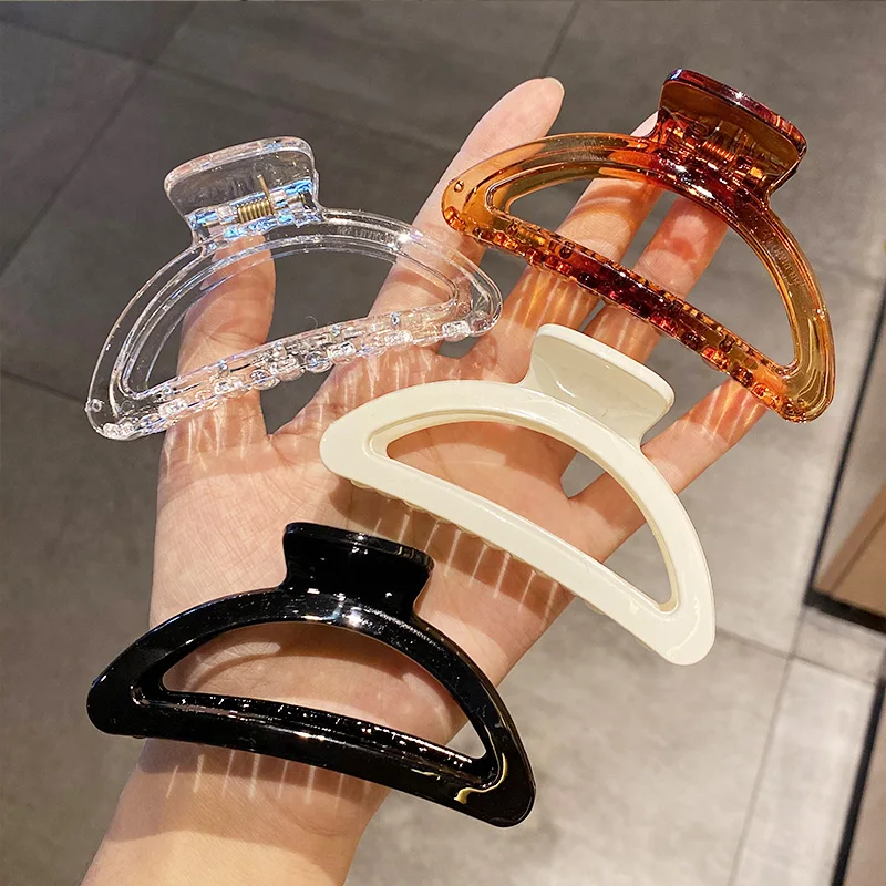 Заколка для волос женская элегантная прозрачная с геометрическим узором |