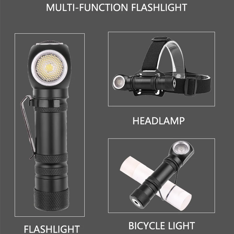 most bright 3 in 1 muti function xhp50 led flashlight magnetic charging can as headlights 12 lens torch built in 18650 battery free global shipping