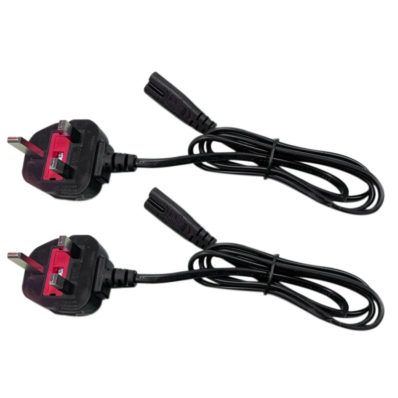 (2PCS)1 Meter UK Power Cable Kettle Lead/Power Cord Compatible with PSP/PS2/PS3/PS4(UK Plug) | Supplys