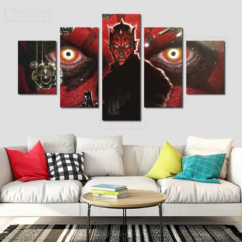 

Portrait Paintings On Canvas Cartoon Anime Character Fierce Male Killer Has A Pair of Eyes Behind The Bloody Horror Decor Poster
