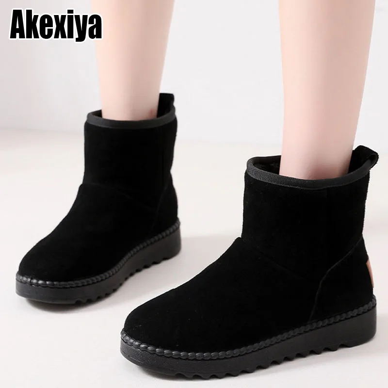 

2021 женские зимние теплые ботинки из хлопка для мам Нескользящие водонепроницаемые короткие ботинки с бархатной подошвой зимние ботинки ...