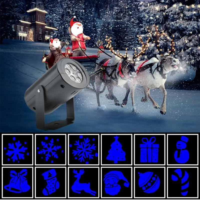 

LED Christmas Snowflake Projector Light Outdoor Waterproof Light Show Projector Starry Xmas Garden Landscape Lawn Stage Decor