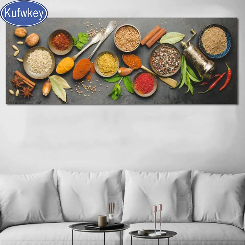 

Kitchen Decoration Various Seasonings diamond painting full square round drill mosaic set 5d cross stitch,Diy diamond embroidery