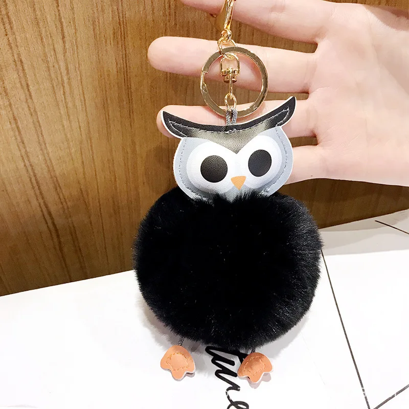 Горячая Сова pom брелок искусственный помпон Кролик Мех Шар женская сумка