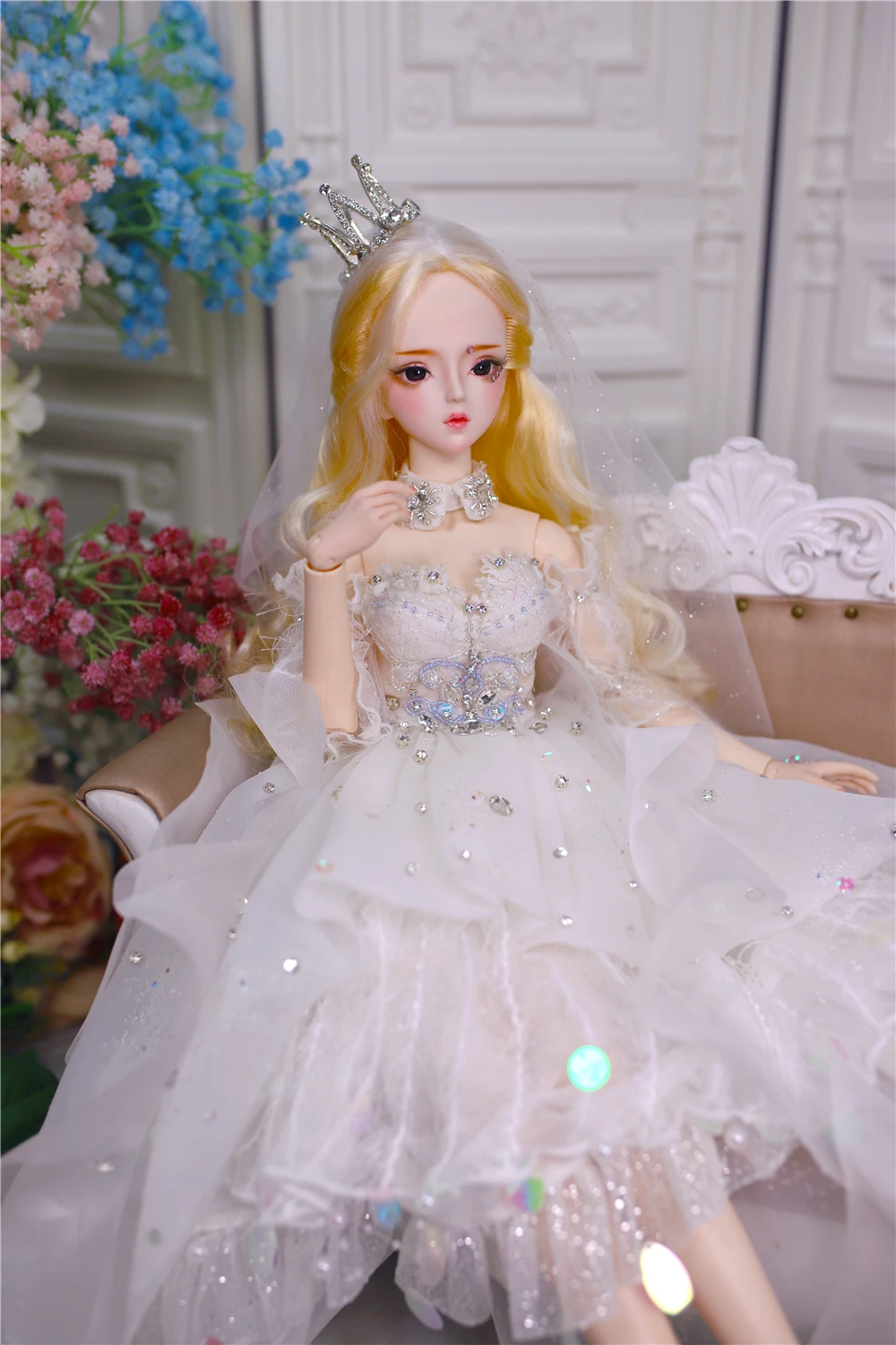 Dream Fairy 1/3 bjd кукла 62 см, кукла на заказ, Золотая одежда для волос, обувь, корона, подарок для девочки
