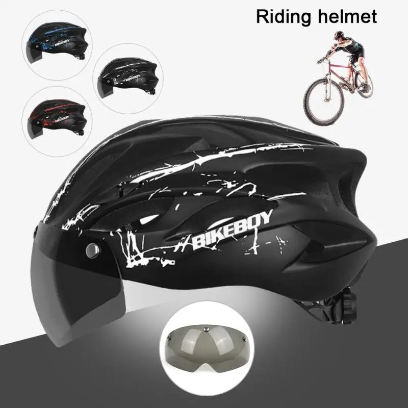 Mountain Bike Helmet Unisex Motorcycle Helmet Safe With Detachable Magnetic Goggles Ultralight Bicycle Helmet Cycling Equipment