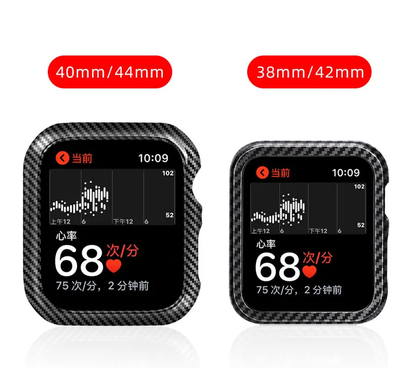 Чехол из углеродного волокна для Apple Watch 4, 5, 3, iWatch, ремешок 42 мм, 38 мм, 44 мм, 40 мм, защитный бампер, ультра тонкие линии, ремешок для часов