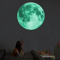 8122030cm energy storage fluorescent glow in the dark diy 3d moon earth wall stickers for kids rooms decor home decoration
