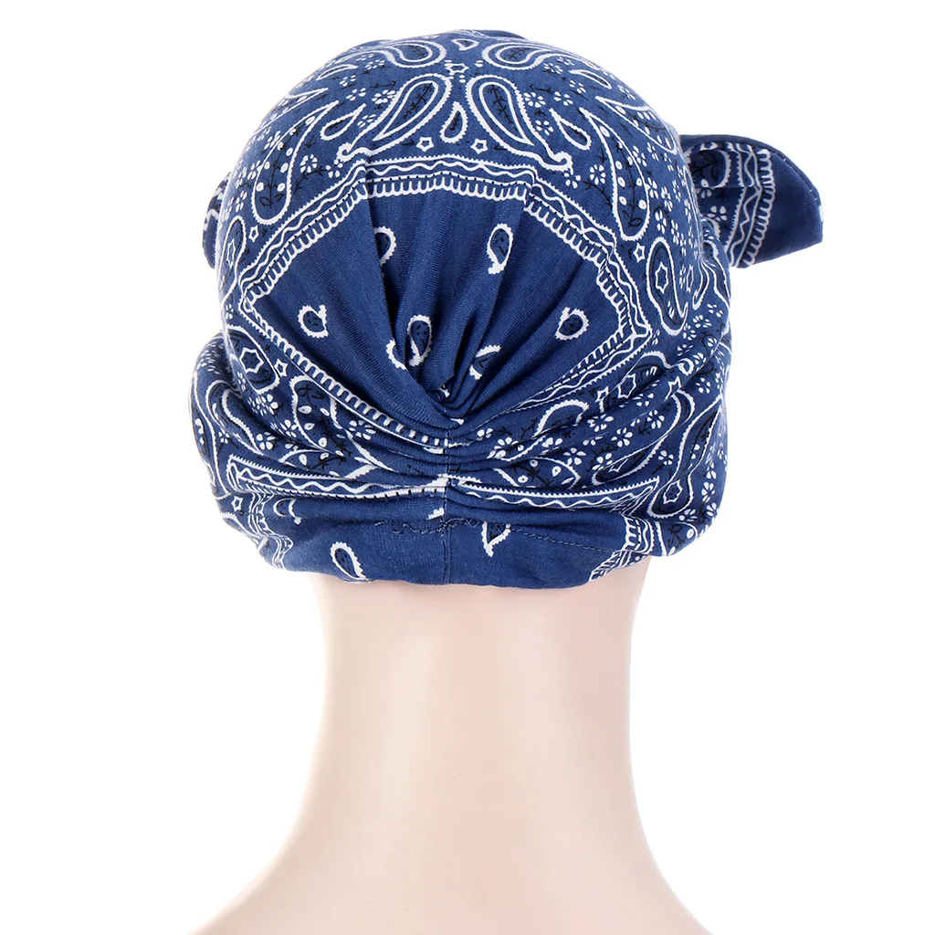 

2021 New Women Bow-knot Turban Cap Muslim Headwear Inner Hijab Headscarf Bonnet Bandana Caps Ladies Hair Headband Chemo Cap
