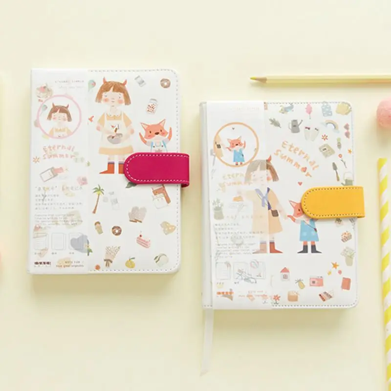 

A5 Cute Cartoon Notebook Leather Diary Journal Planner Travelers Journal Agenda
