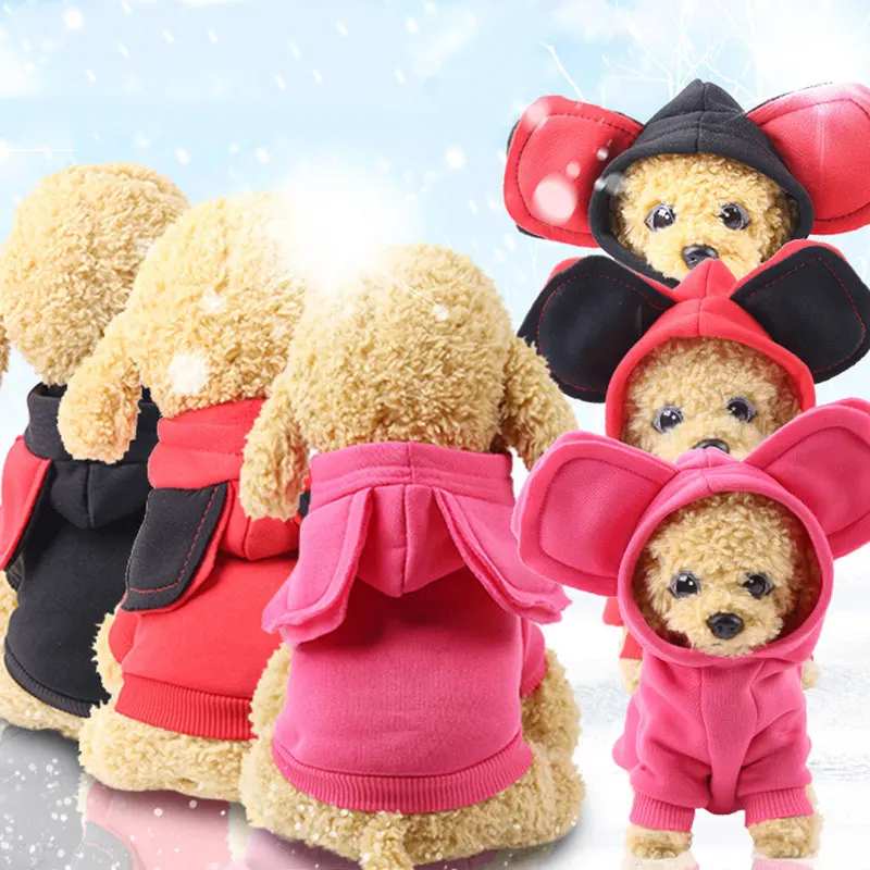 

New Pet Winter Warm Big Ears Cute Cartoon Sweater Colorful Pet Dog Cat Good Quality Velvet Comfortable Clothes Pet Supplies